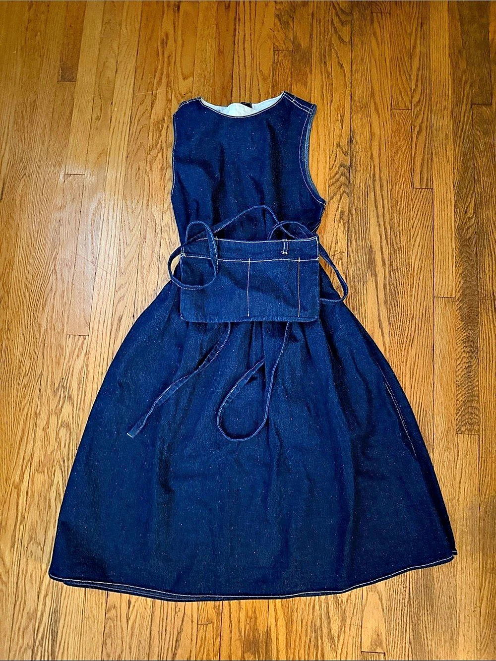 BEAMS BOY Blue Denim Pinafore Dress